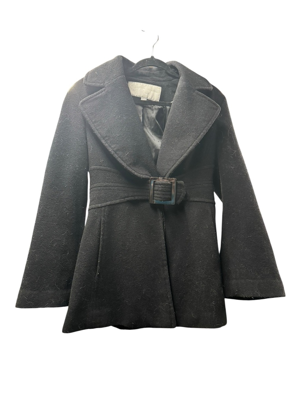 Jessica Simpson Black Belted Pea Coat